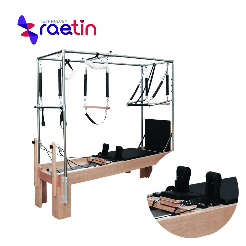 Germanic beech and stainless steel pilates reformer trapeze