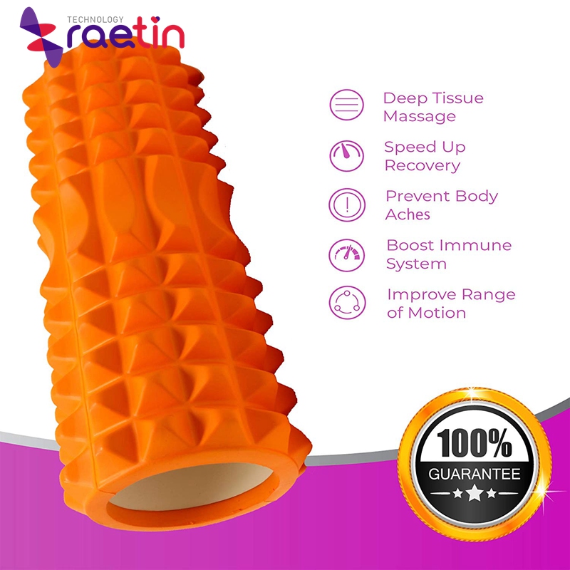 Yoga Foam Roller stretches with Floating Point for Pilates Fitness Exercise and Physio Massage
